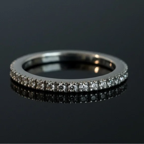 Sterling Silver .15CTS Diamond Band Ring Size 6.5 - Picture 3 of 4